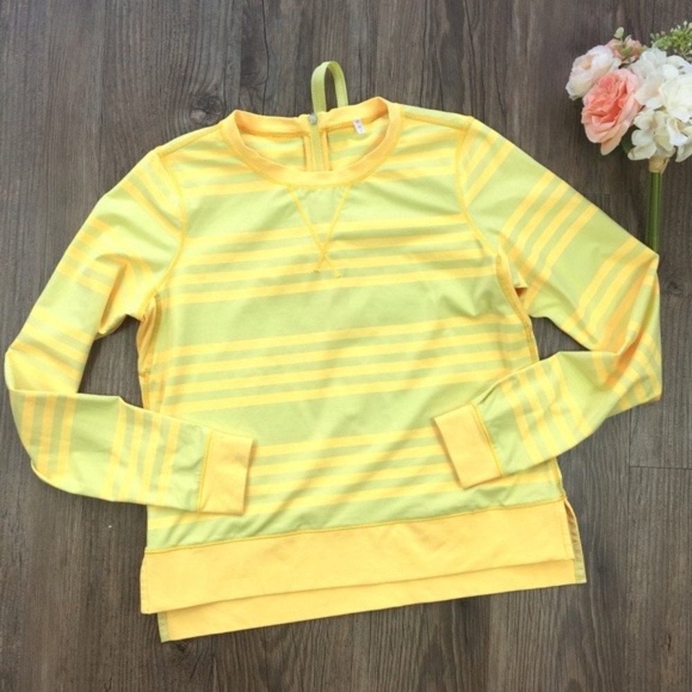 Yellow striped Lululemon shirt